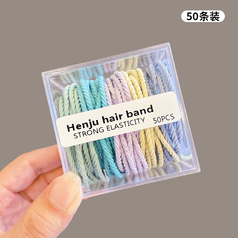 Set 20/50 Dây Buộc Tóc Cao Su Co Giãn Phong Cách Hàn Quốc Mới 2022 Dành Cho Nữ