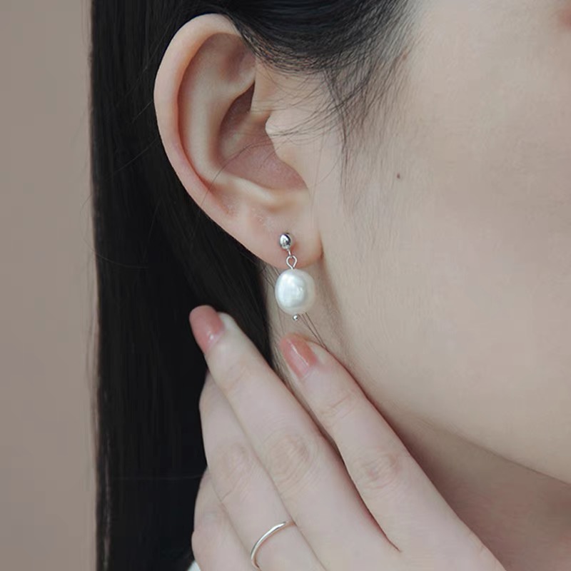 KHUYÊN TAI NỮ CECY BẠC Ý 925 PEARL - CRYSTAL DCEC10, TIỂU THƯ