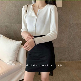 Croptop LEN tay dài Ulzzang (ảnh thật/sẵn)