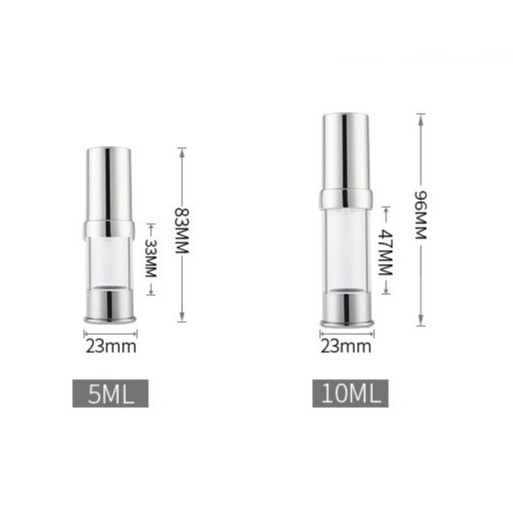 Chai chân không 5ml 10ml 15ml chiết nước hoa toner serum tinh dầu gel du lịch