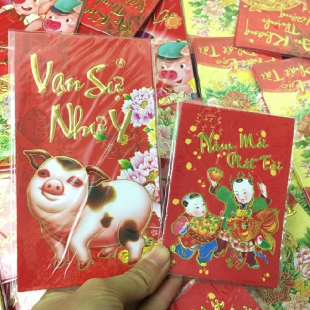 Bao lì xì đỏ nhiều mẫu tệp 6 chiếc