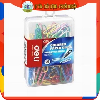 Ghim cài nhựa Deli - Hộp 100 cái - nhiều màu