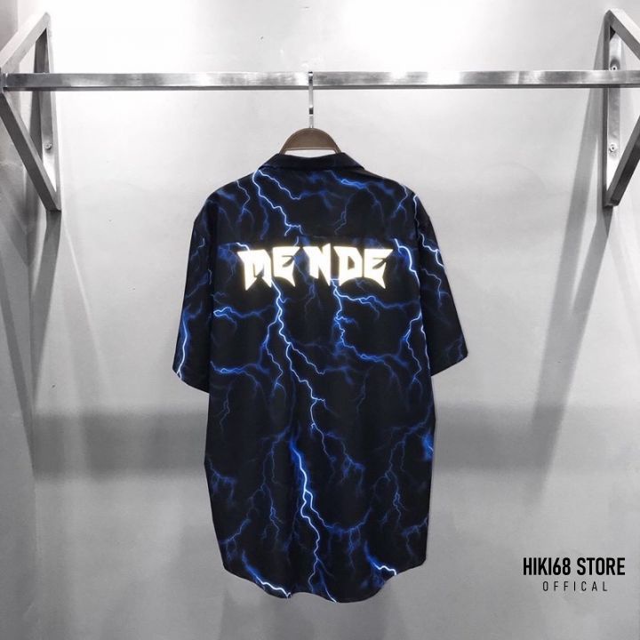 Áo Sơ Mi Tay Lửng Menden Sấm Xét Thunder Phản Quang Fulltag  Lụa Mềm 100% | BigBuy360 - bigbuy360.vn