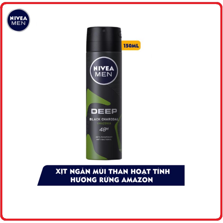 Xịt Ngăn Mùi NIVEA MEN Ngăn Khuẩn Gây Mùi Chai 150ml