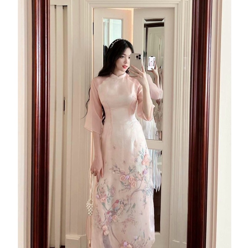 Áo Dài Cách Tân Nhược Vũ Đính Kết Cao Cấp