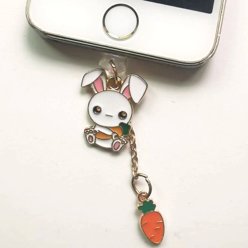 Mobile Nút Bịt Cổng Sạc Điện Thoại Chống Bụi Hình Thỏ Ăn Cà Rốt Đáng Yêu