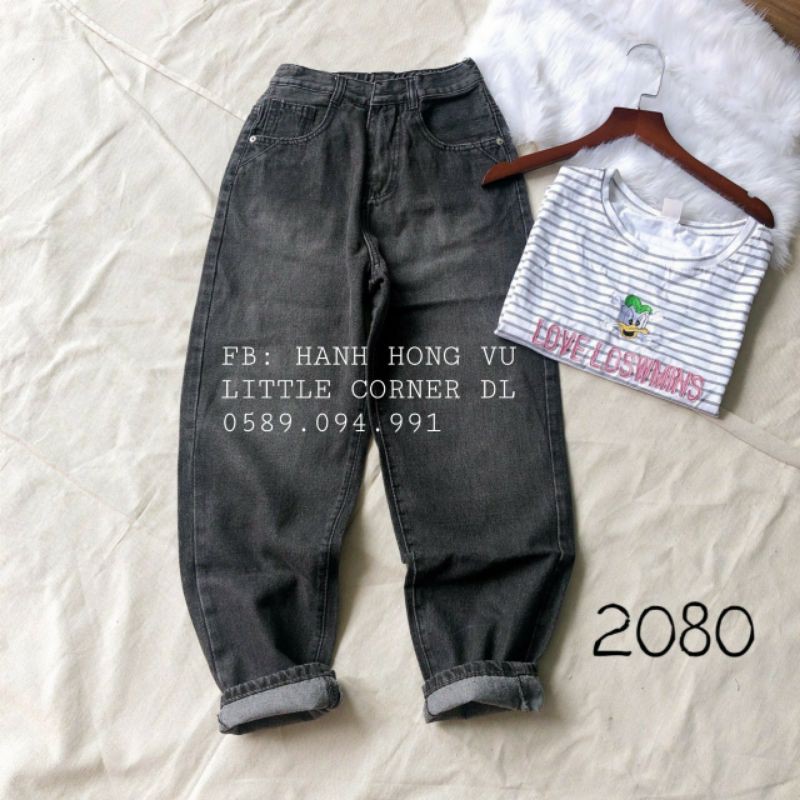 Quần baggy jean xám lưng chun ống may lai basic trơn và rách sườn form quảng châu ulzzang kèm ảnh thật hàng sẵn