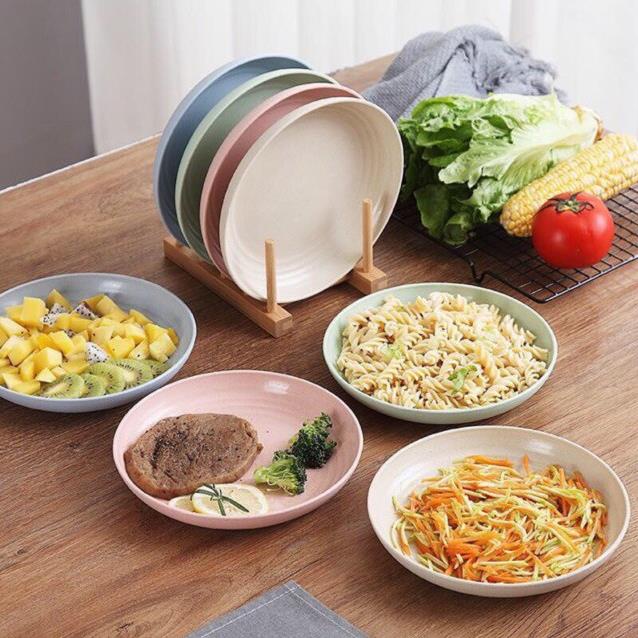 Đĩa Lúa Mạch T2K Shop Chất Liệu Lúa Mạch 15 Cm - Set 8 Đĩa Lúa Mạch An Toàn Cho Sức Khoẻ hot t1