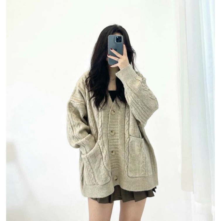 Áo khoác len cardigan nữ . Hàng Quảng châu - len dày dặn
