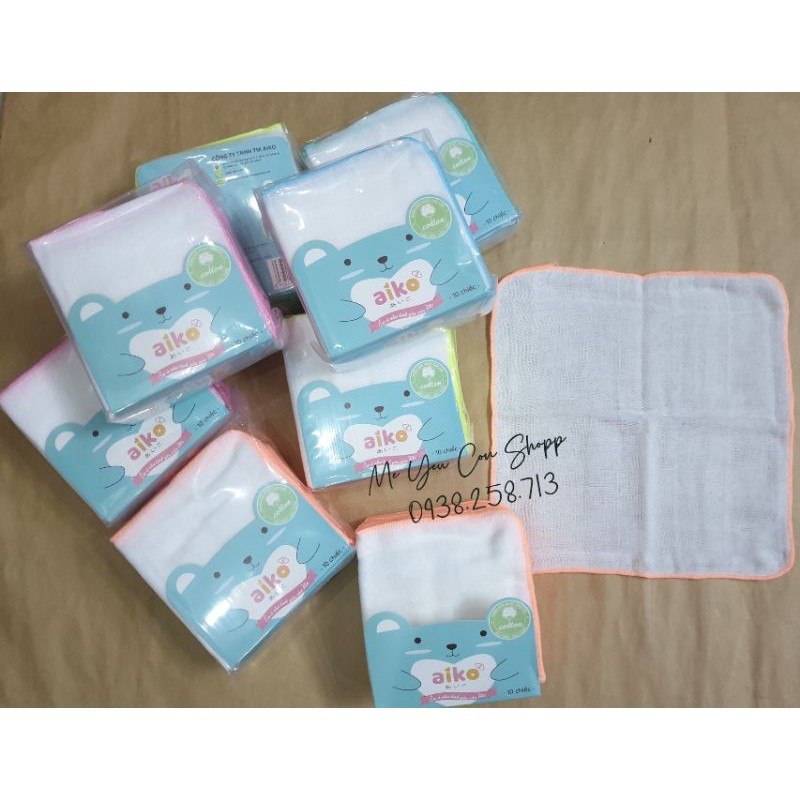 KHĂN GẠC SỮA NHẬT 4 LỚP -  AIKO ( 25X27cm) và (28x35cm)