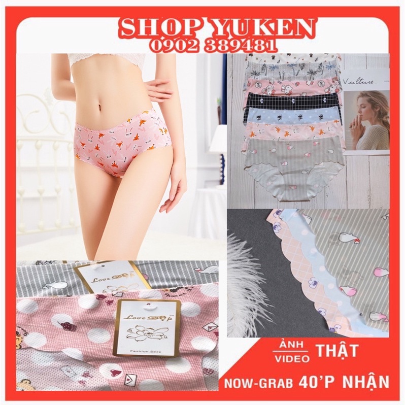 ♥️ HÀNG MỚI VỀ ♥️ [Quần lót Nữ] Combo 5 Quần Lót su không viền thông hơi hoạ tiết Q015