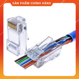 Đầu bấm dây mạng xuyên thấu túi 100 hạt