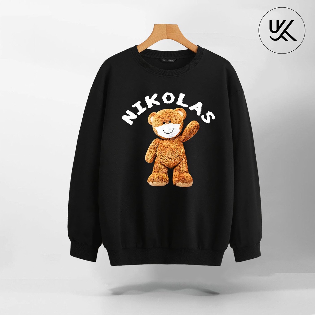 Áo Nỉ SWEATER Nikolas Oversize, Chất Nỉ Bông cao cấp, Dài Tay Form Rộng, Unisex Nam Nữ. KKim Shop