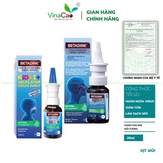 BETADINE Cold Defence Nasal Spray 20ml - Dung dịch xịt mũi ngừa cảm cúm