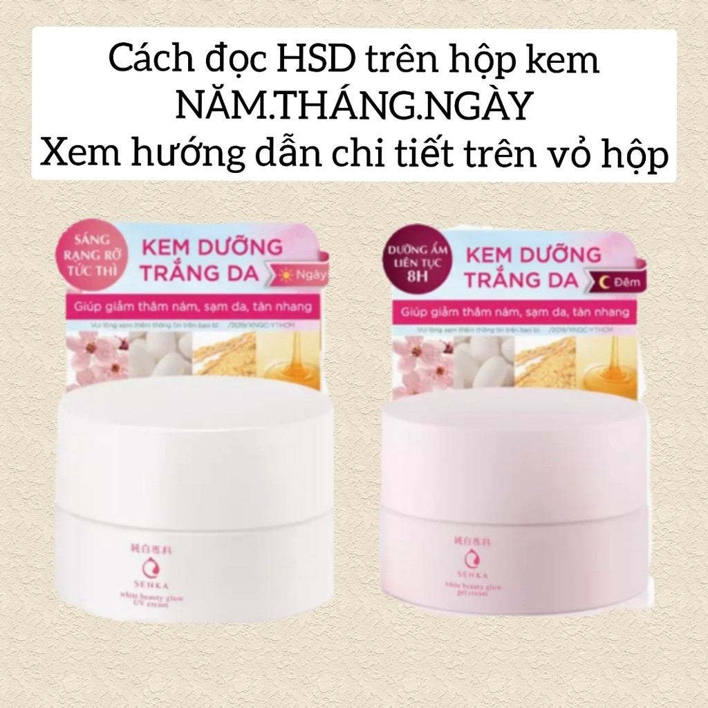 Bộ 4 sản phẩm dưỡng trắng giảm thâm nám toàn diện Senka gồm kem ngày kem đêm lotion và serum