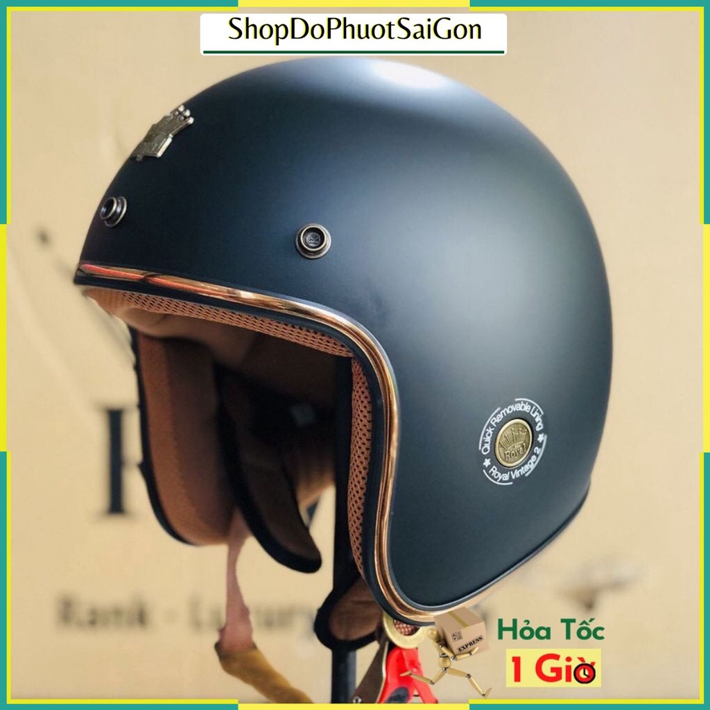 Mũ bảo hiểm Royal M20C đen nhám, nón trùm đầu đi phượt