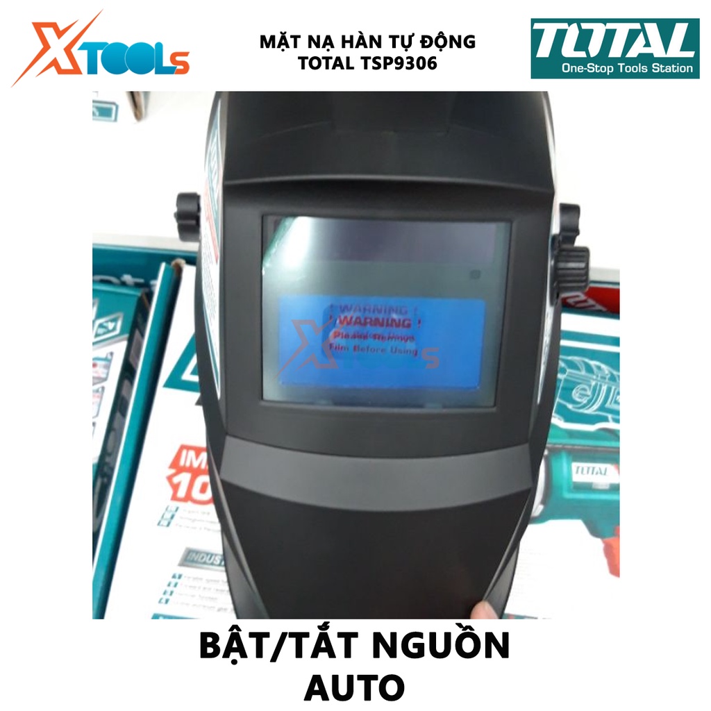 Mặt nạ hàn điện tử TOTAL TSP9306 mặt nạ hàn tự động Vùng quan sát 92 × 42mm, Kích thước hộp mực 110 × 90 × 9mm [XTOOLs]