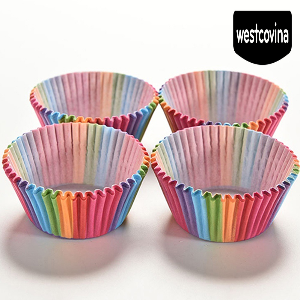 [Hot]☀ Set 100 Cốc Giấy Làm Bánh Cupcake Nhiều Màu Ốp