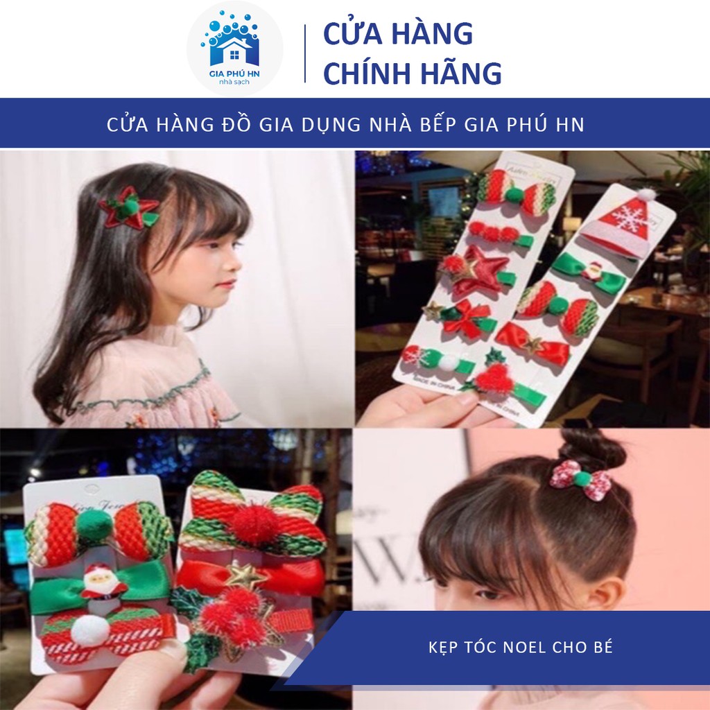 Kẹp Tóc Noel Cho Bé ⚡𝐂𝐔̛̣𝐂 𝐇𝐎𝐓 ⚡ Sét 5 Kẹp Tóc Noel Cho Bé, Cặp Tóc Noel Giáng Sinh Siêu Dễ Thương Cho Bé yêu