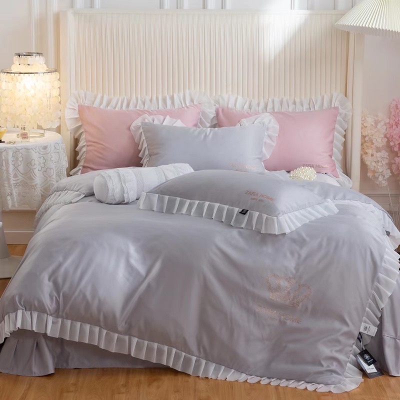 set chăn ga gối 4 món cotton lụa Zara Home cao cấp 🌈Freeship❤️hình thật❤️ hàng nhập loại 1❤️ tiểu thư | BigBuy360 - bigbuy360.vn