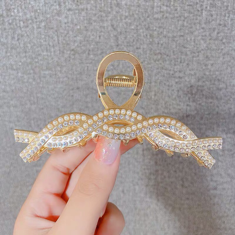 Kẹp tóc Hàn Quốc đính đá Cặp tóc càng cua kẹp tóc kim loại hottrend thời trang cho nữ xinh sang chảnh Aikimo KXN