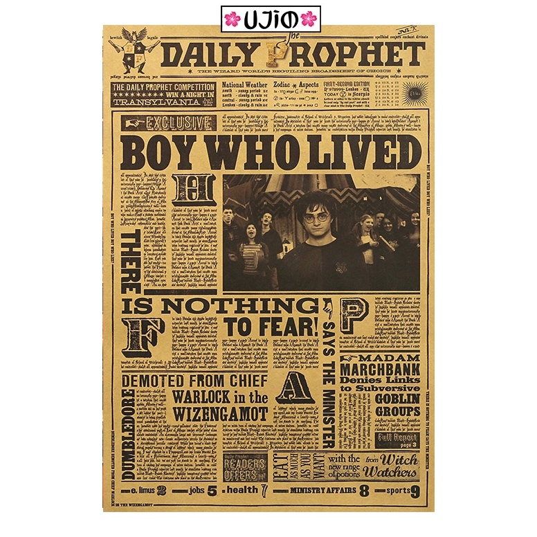 Poster Retro Harry potter - Trang trí góc học tập / làm việc / room / bar / coffee