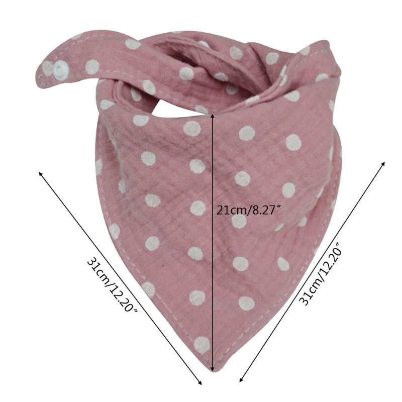 Yếm Ăn Cotton Mềm Mại Thấm Hút Tốt Họa Tiết Chấm Bi Xinh Xắn
