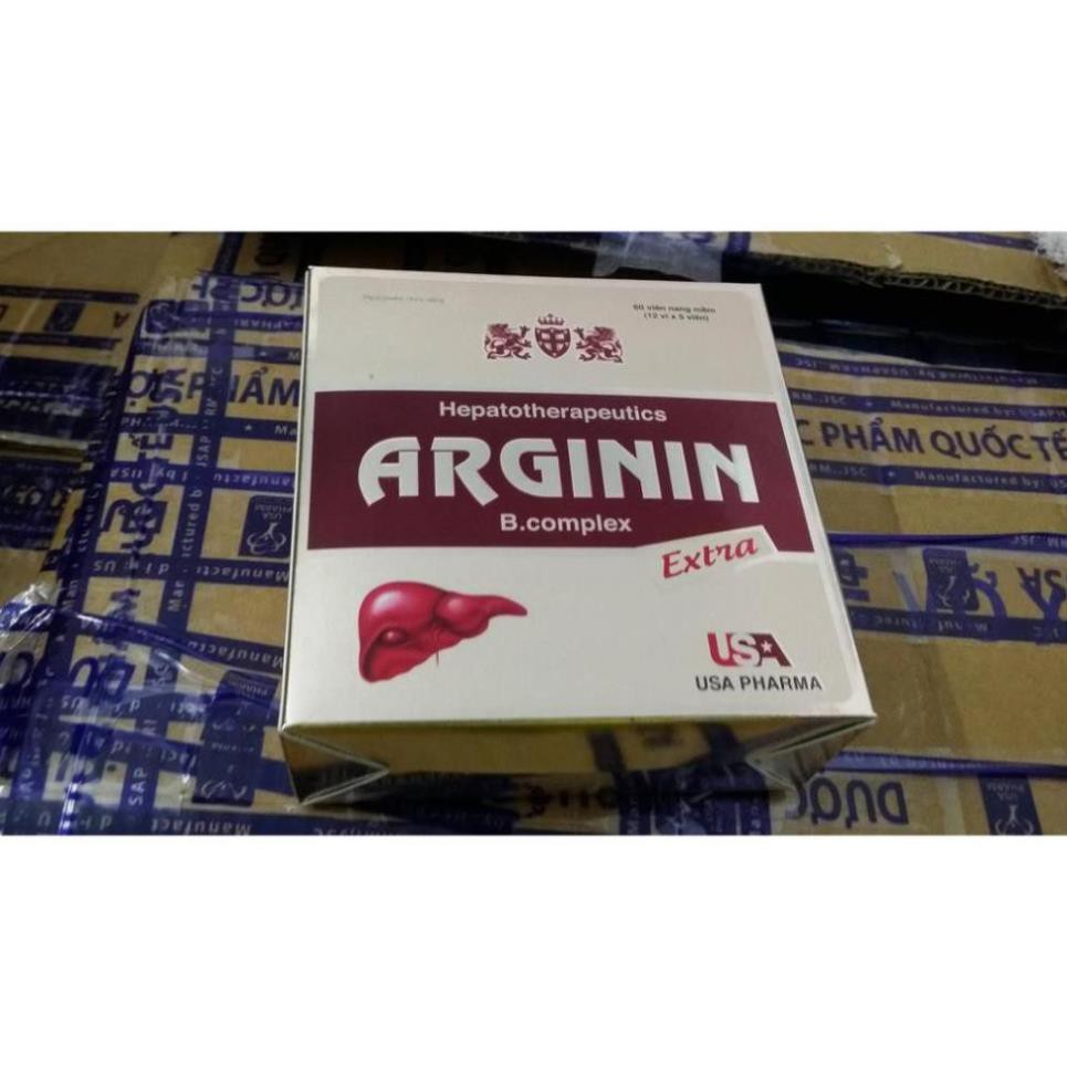 [Viên uống] VIÊN UỐNG BỔ GAN ARGININ B COMPLEX EXTRA CÀ GAI LEO DIỆP HẠ CHÂU ARGININ EXTRA GIẢI ĐỘC GAN HỘP 60 VIÊN