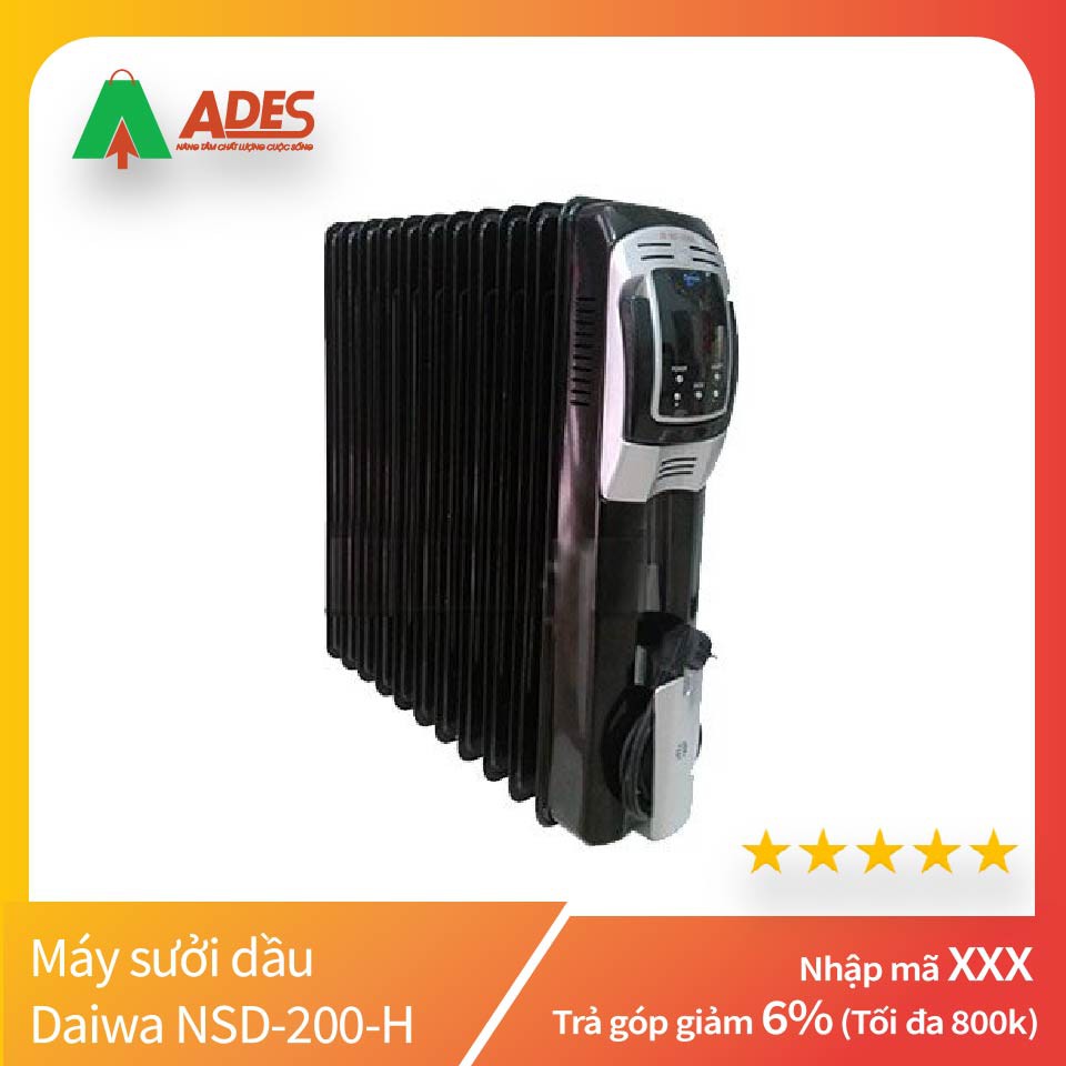 [Mã 154ELSALE2 giảm 7% đơn 300K] Máy sưởi dầu Daiwa NSD-200-H | Chính Hãng, Giá Rẻ