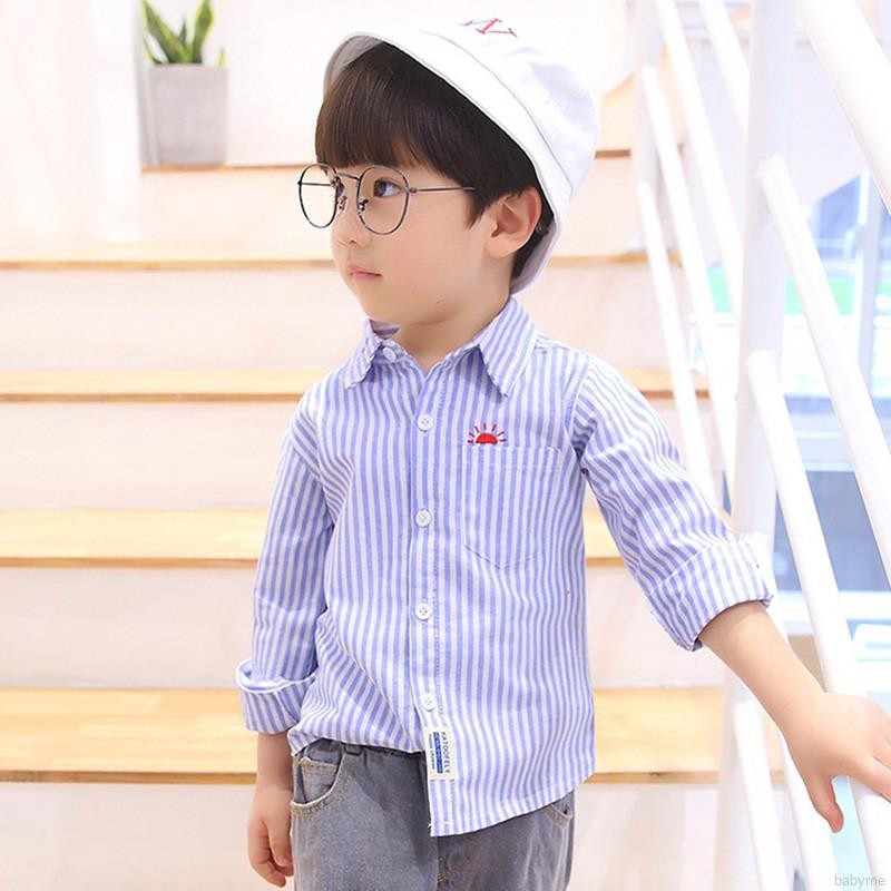 Áo thun tay dài kẻ sọc in chữ cho bé trai