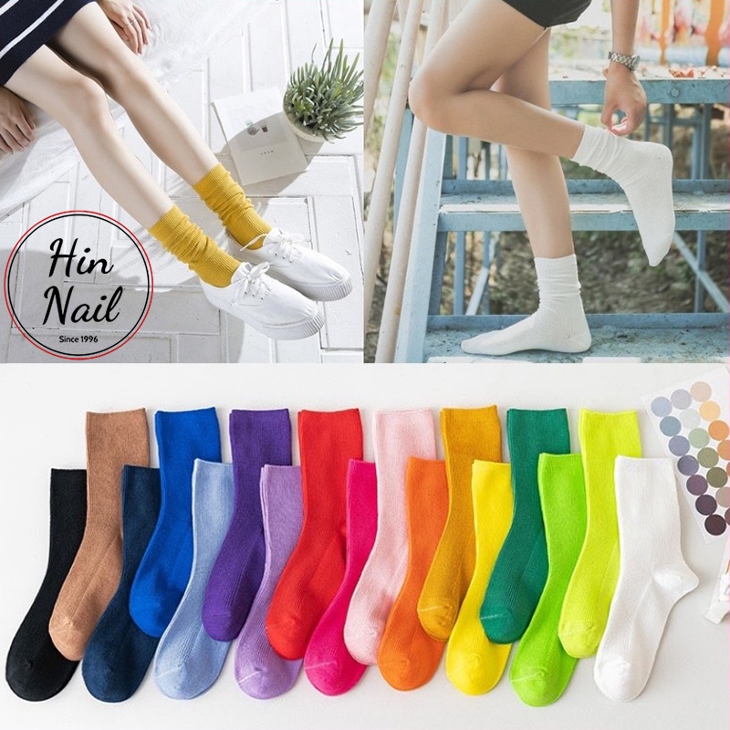 Tất nhún vớ nữ nhún cổ cao vintage phong cách Hàn Quốc nhiều màu