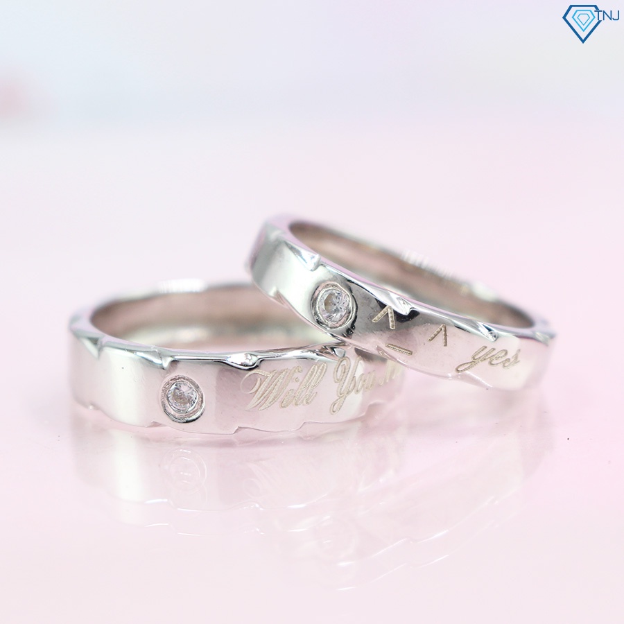 Nhẫn bạc cặp đôi nam nữ khắc tên theo yêu cầu ND0322 Trang Sức TNJ