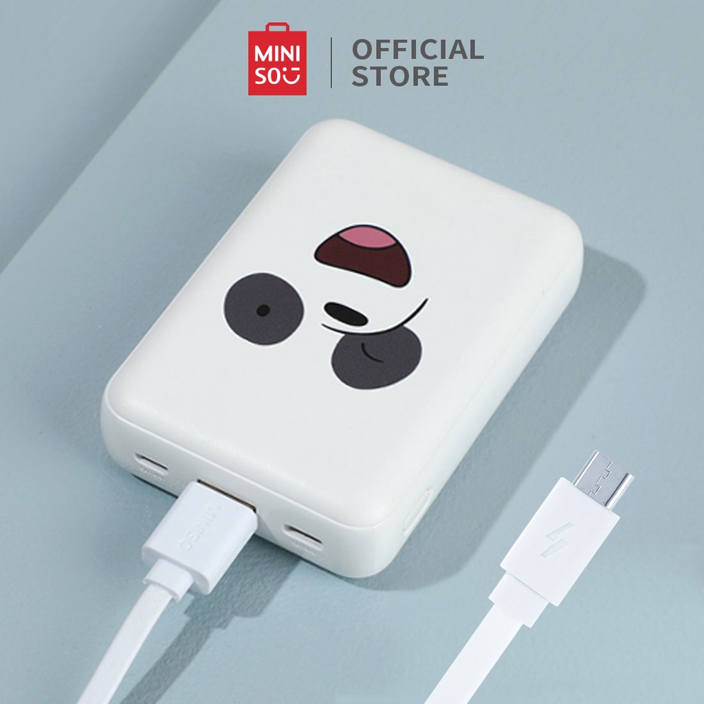 Pin Sạc Dự Phòng 10000mAh Miniso x We Bare Bears cục sạc dự phòng sạc dự phòng cute sạc dự phòng 10000mah