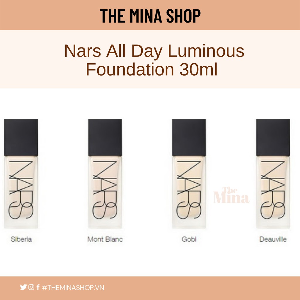 Kem nền Nars All Day Luminous Foundation fullsize 30ml, fullbox.