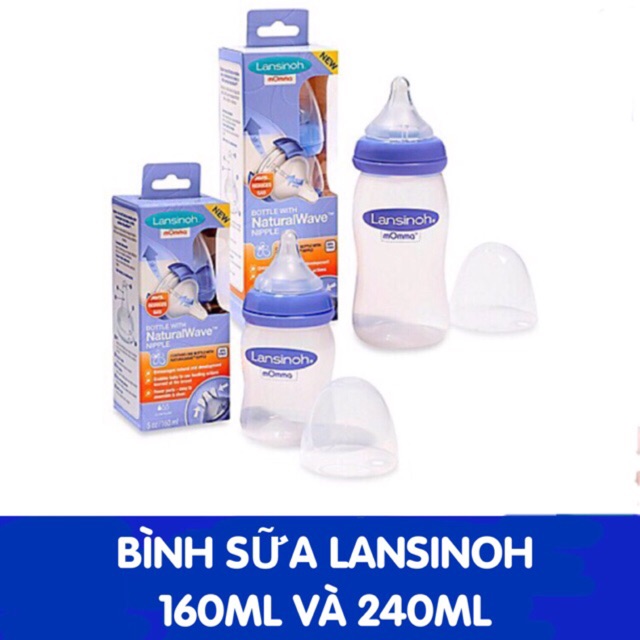Bình sữa Lansinoh Momma 160ml/240ml nhập khẩu Anh