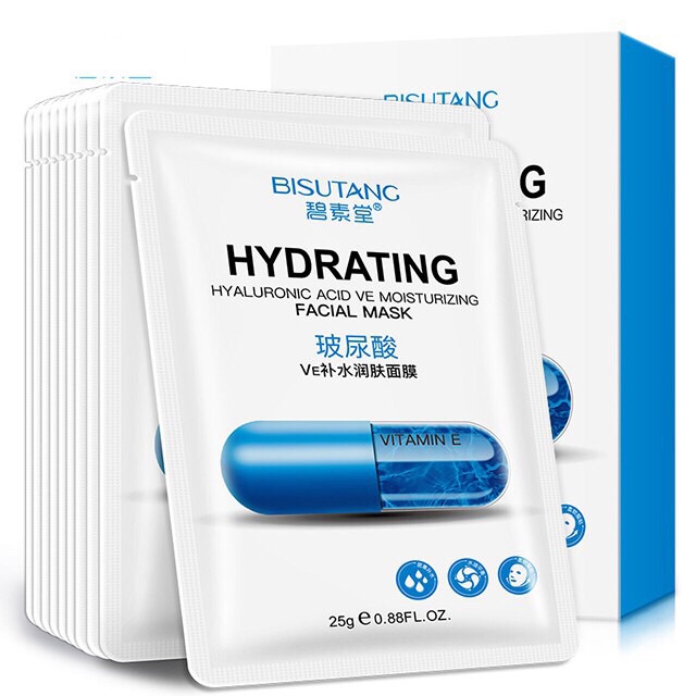 Mặt nạ  vitamin E cấp ẩm mềm mịn dưỡng trắng làm mờ vết thâm nám da hàng cao cấp nội địa trung bisutang