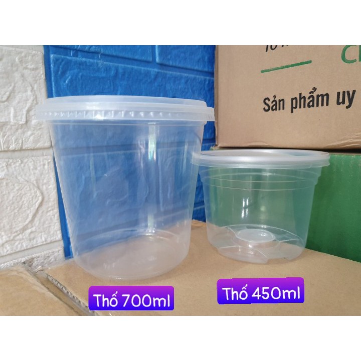 50 thố đựng cháo, súp KÈM NẮP dùng 1 lần 400ml, 450ml, 700ml