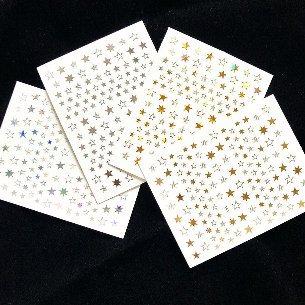 Nhãn Dán Trang Trí Móng Nghệ Thuật 3D Lấp Lánh Ánh Sao