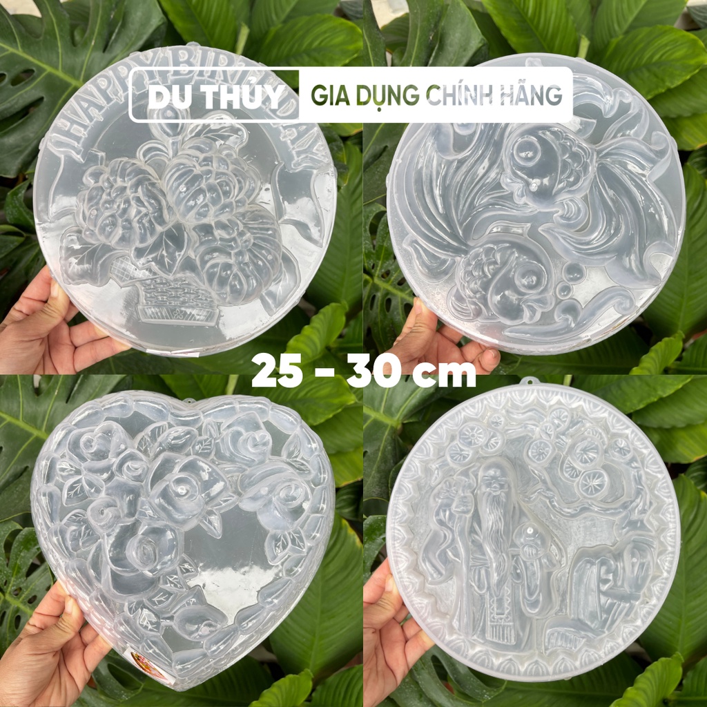 Khuôn rau câu Vĩnh Trường  25 cm, 30 cm, hình hoa hồng, happy birthday, cá vàng, trái tim, song hỷ, rồng phụng, chùm nho