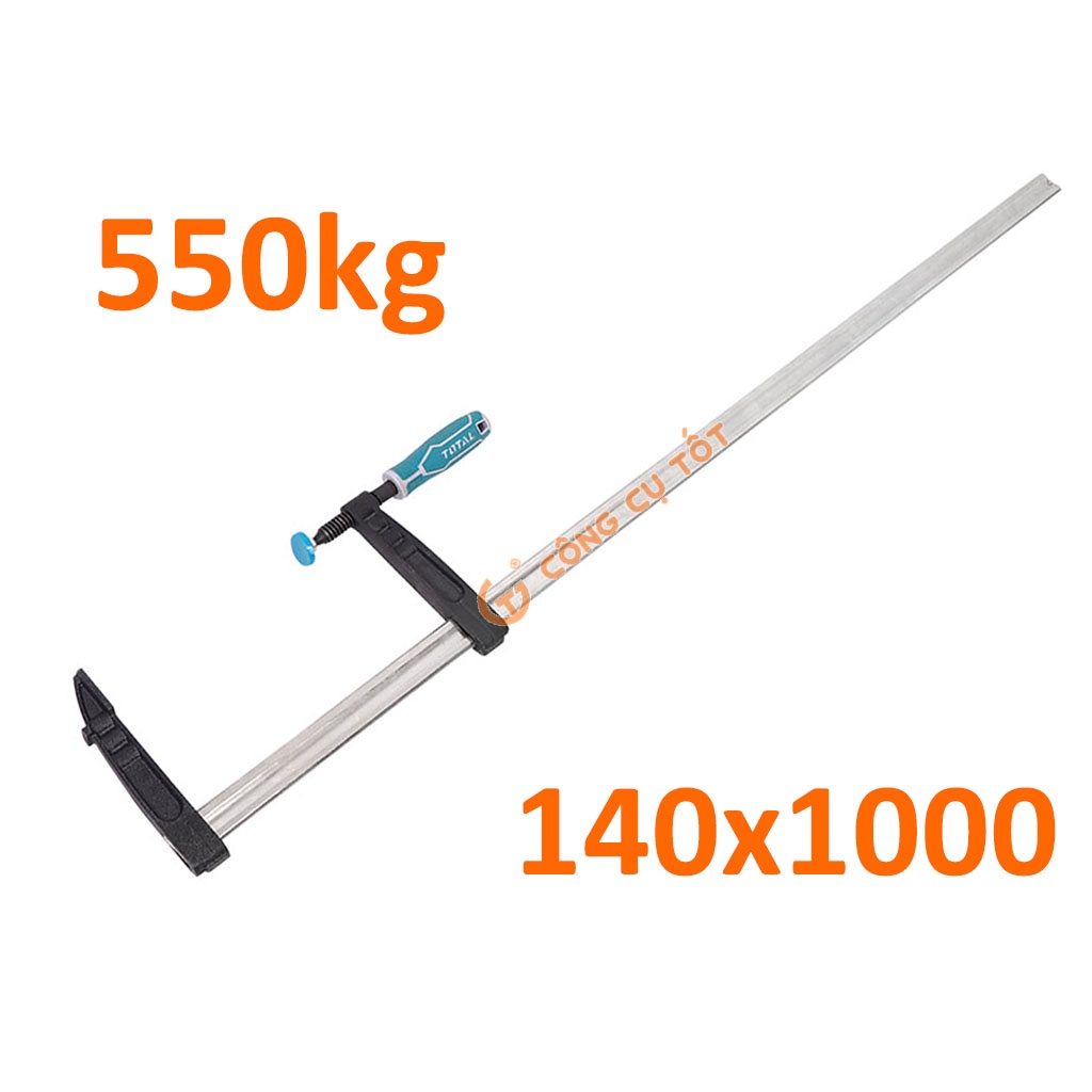 Cảo kẹp gỗ chữ F 140 x 1000 mm lực kẹp 550kg Total