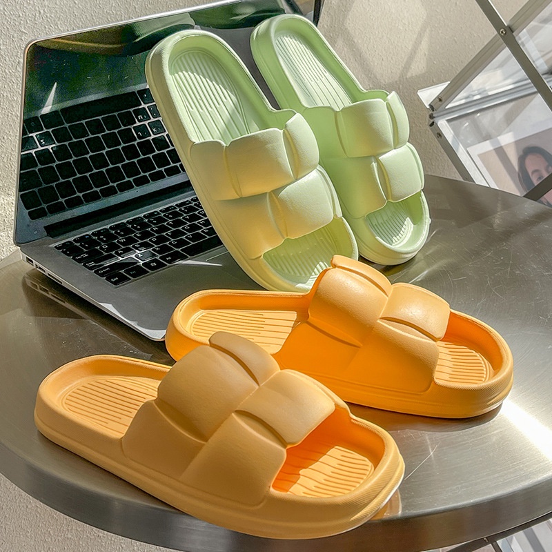 Dép CHAO nữ bánh mì thời trang Ullzang, dép lê bánh mì cute đế cao 3cm siêu êm chân Warm&amp;Cute A108