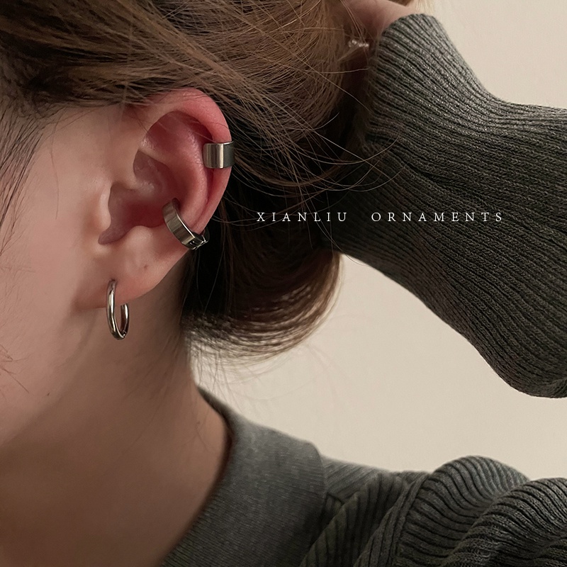 No Khuyên Kẹp Tai Phong Cách hip hop Đơn Giản Cá Tính Cho Nam Và Nữ