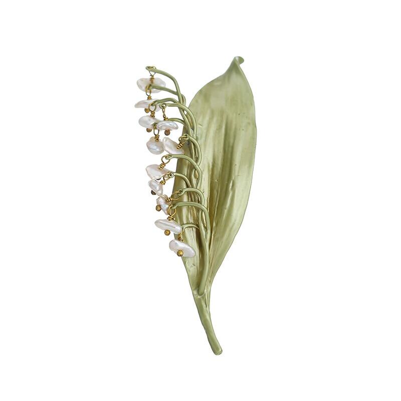 Ghim Cài Áo Hình Hoa Lily Đính Ngọc Trai Nhân Tạo Thời Trang