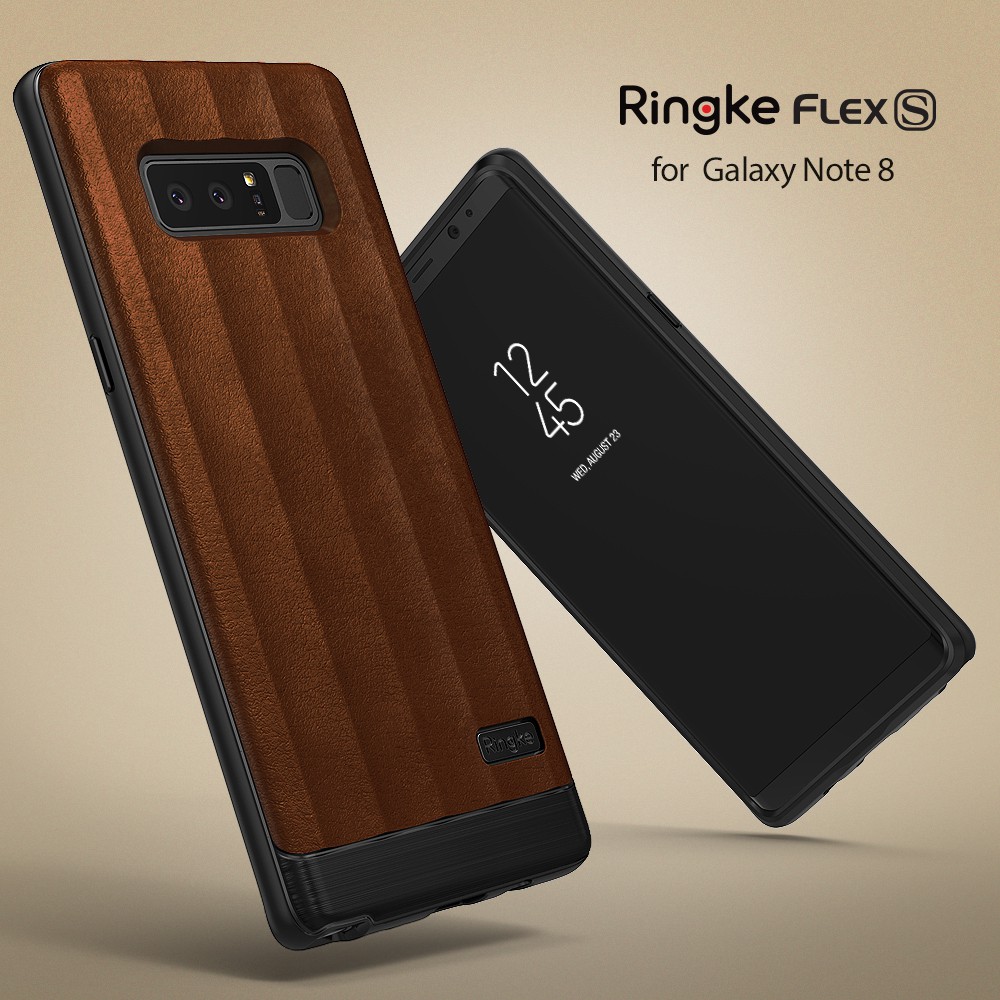 Ringke Flex S, Galaxy Note 8 [Flex S] Ringke Case Phong cách da PU kết cấu Elite hiện đại, TPU linh hoạt, Chống sốc, Bao da phong cách chuyên nghiệp bền bỉ