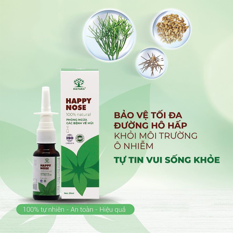 [COMBO 2] - 2 Lọ HAPPY NOSE 20ml, Tinh Chất Tao Giác Thích, San Hô Xanh, Thương Nhĩ Tử Được Các Bệnh Viện Lớn Tin Dùng