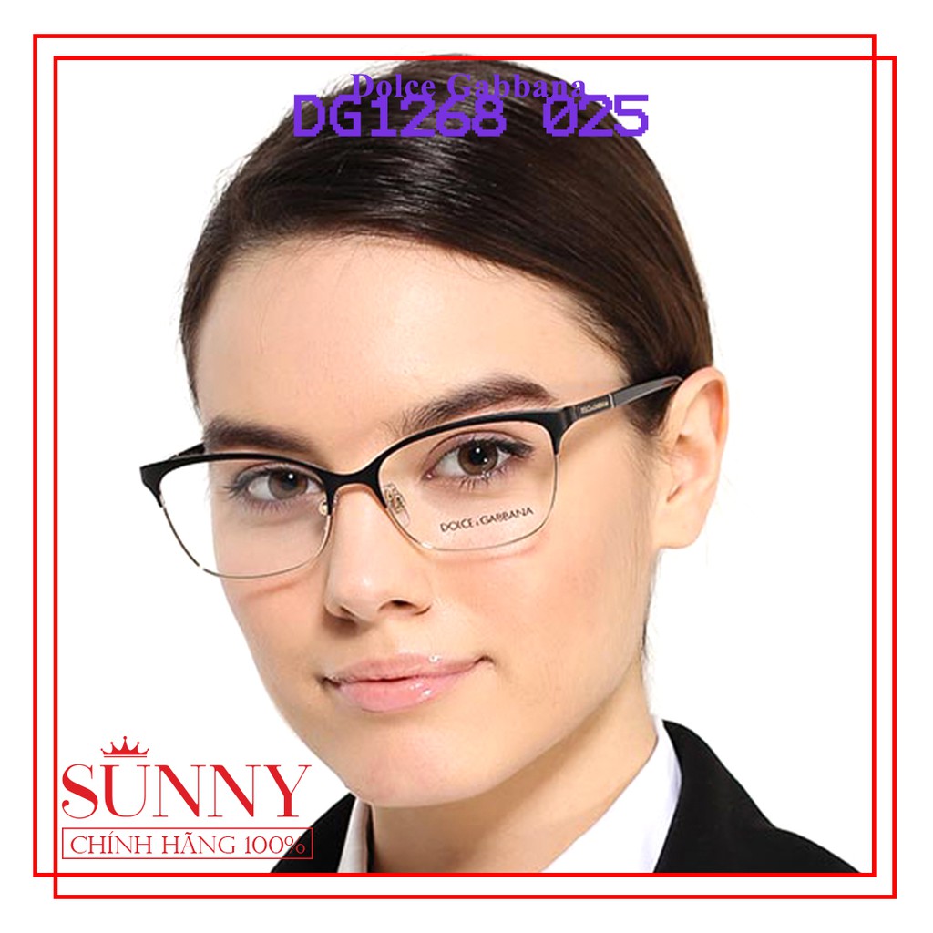 Gọng kính chính hãng Dolce &amp; Gabbana DG1268 025 màu sắc thời trang, thiết kế dễ đeo bảo vệ mắt