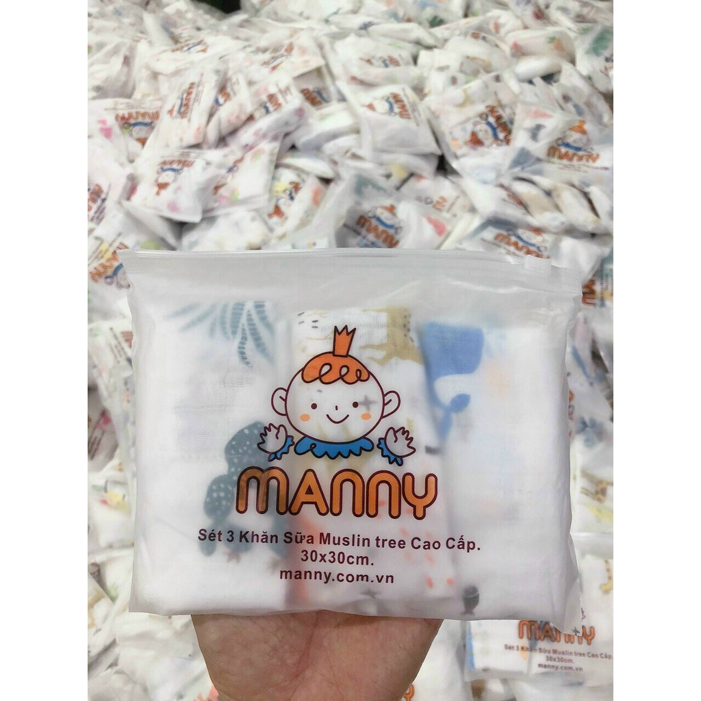 Sỉ. Set 3 khăn sữa Muslin tree sợi tre siêu mềm