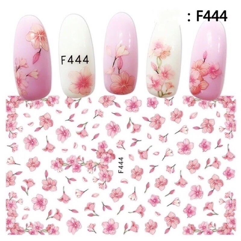 sticker hoa 3D dán móng các loại hoa