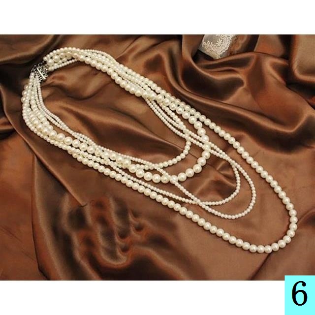 Dây Chuyền Dáng Dài Nhiều Lớp Đính Ngọc Trai Phong Cách Nhật Hàn Thời Trang