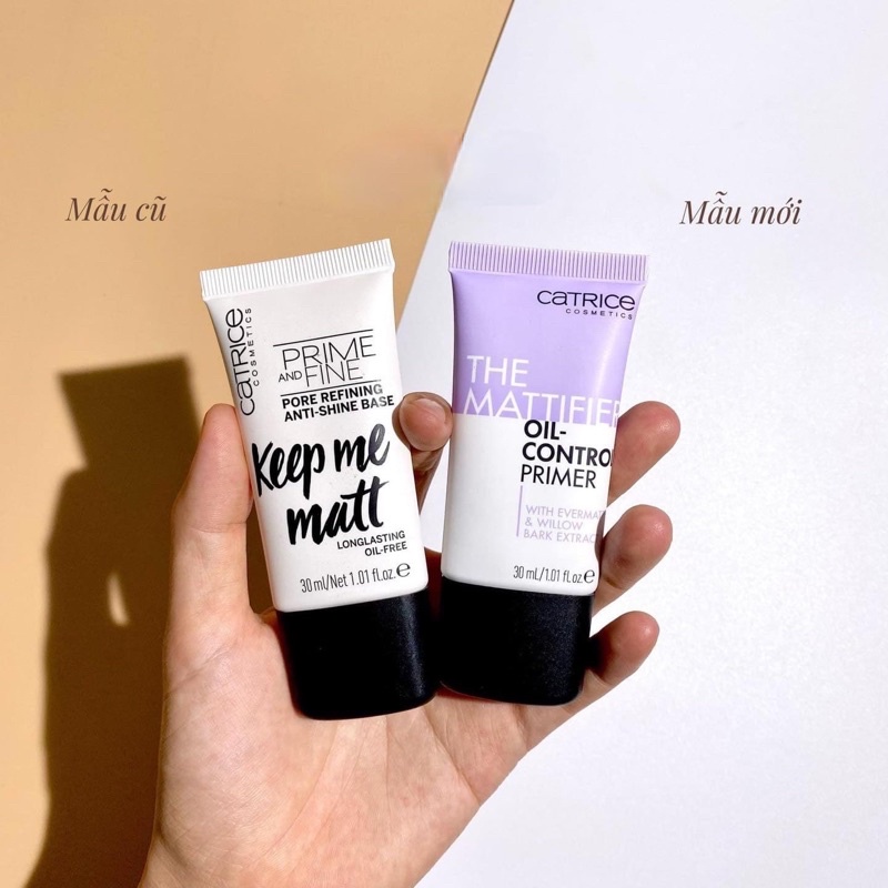 Kem Lót Kiềm Dầu, Se Khít Lỗ Chân Lông Catrice Prime And Fine Base Keep Me Matt 30ml Mẫu mới 2022